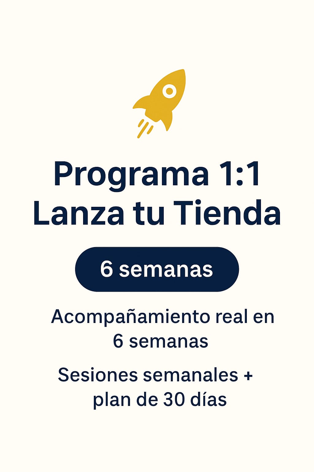 Programa 1:1 “Lanza tu Tienda” (6 semanas)